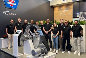 Employees of Optibelt and Tecnamic GmbH at the joint stand at bauma 2025  